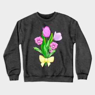 Bunch of flowers with a yellow bow Crewneck Sweatshirt